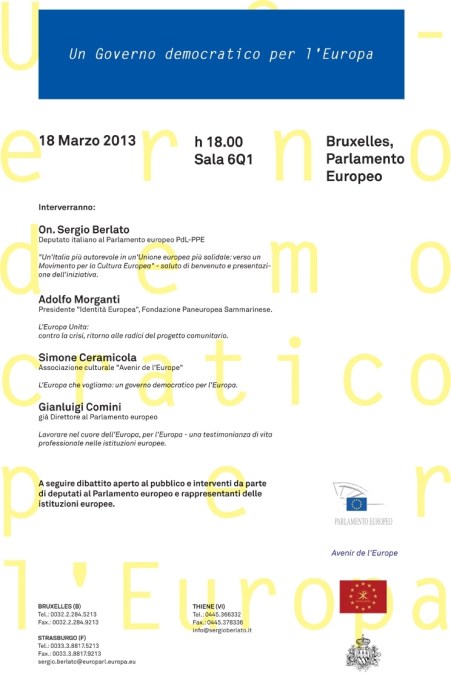 EVENTO PARLAMENTO BRUXELLES 2013